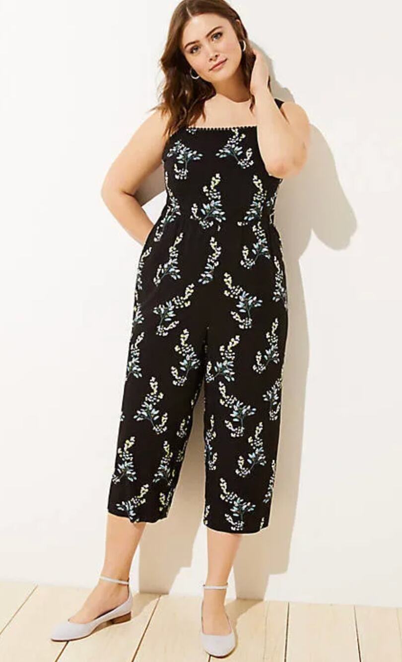 Loft Floral Boho Wide Leg Jumpsuit Womens 18 Cottagecore Whimsical Fairy